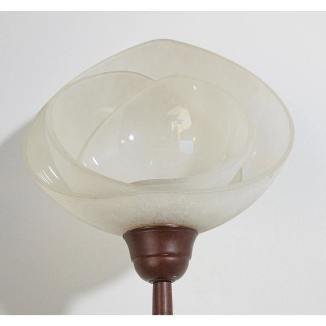 1980s Italian Postmodern Sculptural Flower Floor Lamps, Frosted Glass, Set of 3 For Sale - Image 11 of 15