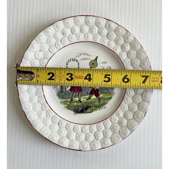 Antique Jb Cappellemans Pearlware Child’s Plate, Children Playing 1847-1870 For Sale - Image 10 of 10