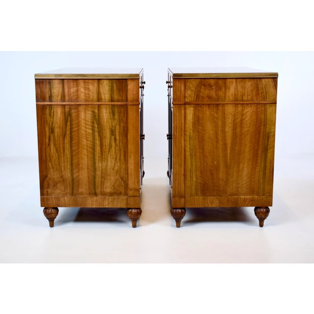 1960s Mid Century French Regency Walnut Nightstands by John Widdicomb, 1960s For Sale - Image 5 of 17