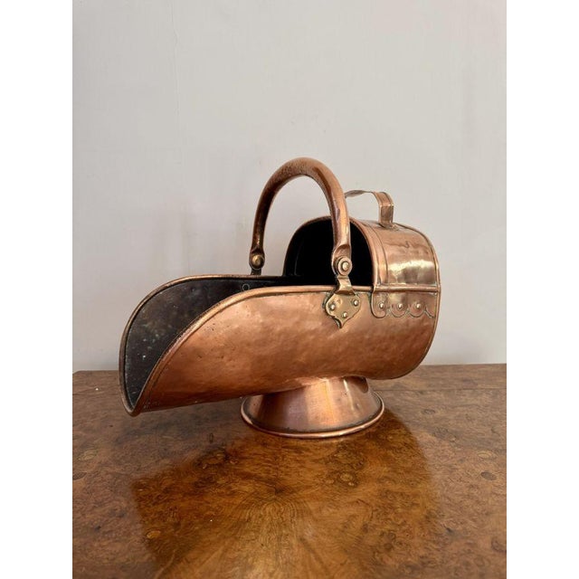 Antique Victorian Copper Coal Scuttle, 1860 For Sale - Image 4 of 7