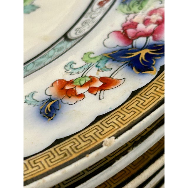 Antique Vesper Indian Tree Plates ~ Set of 7 For Sale In Kansas City - Image 6 of 8