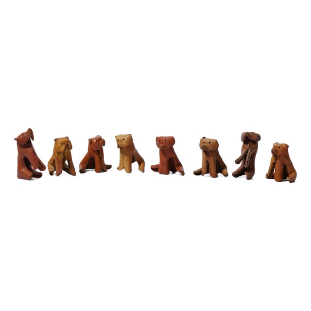 Leather Dogs by Deru, 1960s, Set of 8 For Sale
