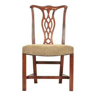 Baker Furniture Georgian Carved Mahogany Side Chair For Sale
