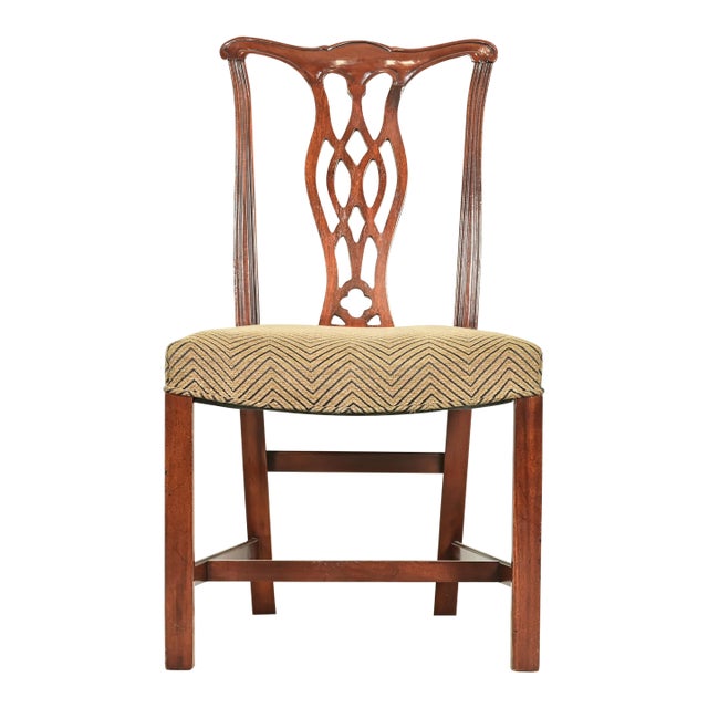 Baker Furniture Georgian Carved Mahogany Side Chair For Sale