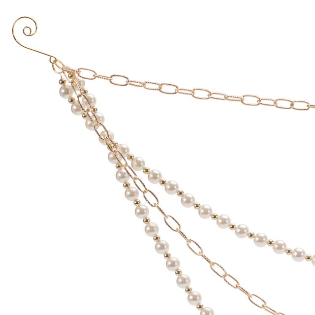 Kenneth Ludwig Chicago Pearl Bead and Chain Link Garland (Set of 2) For Sale - Image 4 of 5