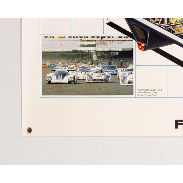 White Original Porsche Poster by Bruno Betti, 1982 For Sale - Image 8 of 9