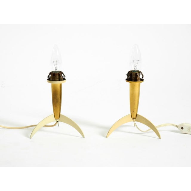 Mid-Century Modern Rocket Table Lamps in Brass and Glass, 1950s, Set of 2 For Sale - Image 18 of 18