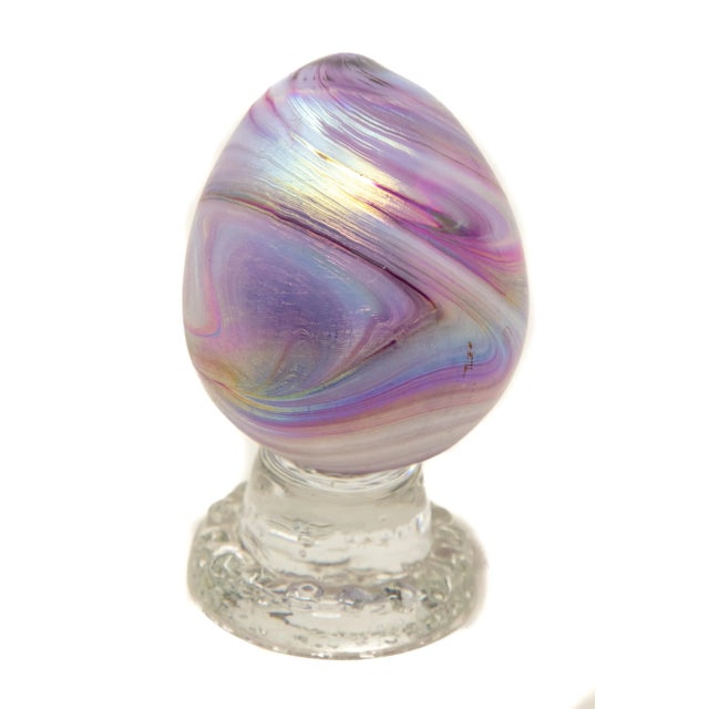Mid 20th Century Mid 20th Century Art Glass Eggs- Set of 2 For Sale - Image 5 of 13