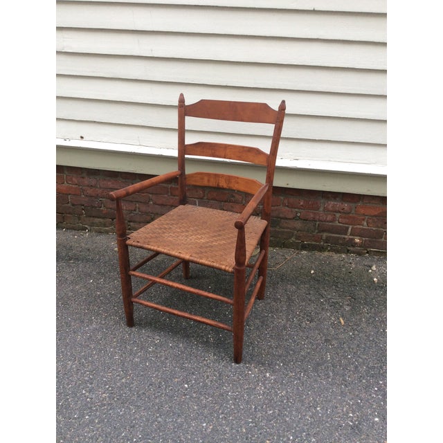 Early 19th Century Antique New England Ladder Back Arm Chair Chairish