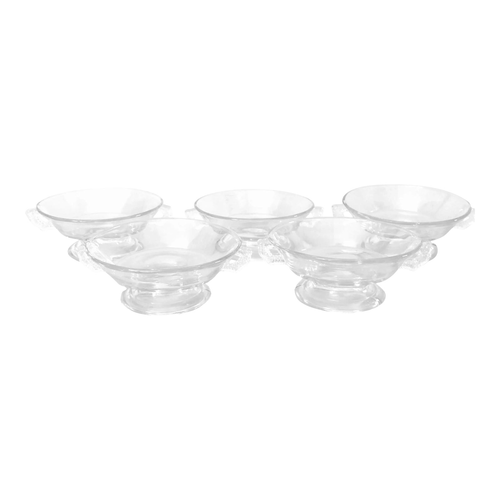 Vintage Clear Glass Dessert /Berry Bowls Set of 5 | Chairish