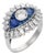 Vintage Diamond Sapphire Platinum Ring, Size 7 For Sale