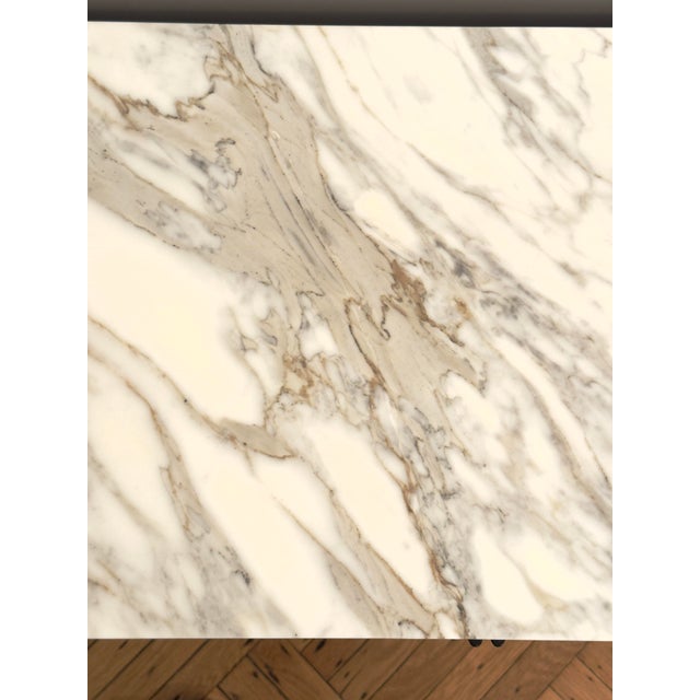 Ebony Florence Knoll Credenza in Ebonized Oak With Calacatta Marble Top For Sale - Image 8 of 9