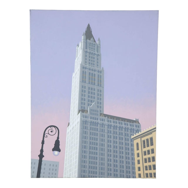 "Woolworth" Contemporary Architectural Acrylic Painting by Lynn Curlee For Sale