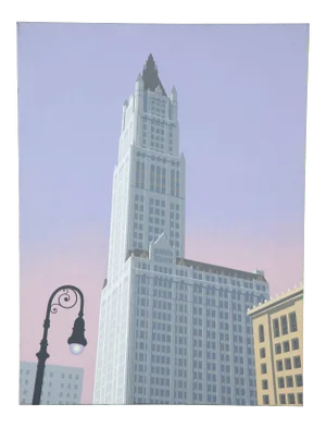 "Woolworth" Contemporary Architectural Acrylic Painting by Lynn Curlee