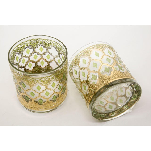 Spanish Revival Vintage Set of Old Fashioned Valencia by Culver With 22-Karat Gold For Sale - Image 3 of 14