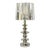 Vintage Italian Mid Century Modern Tall Sculptural Silver Ceramic Table Lamp For Sale