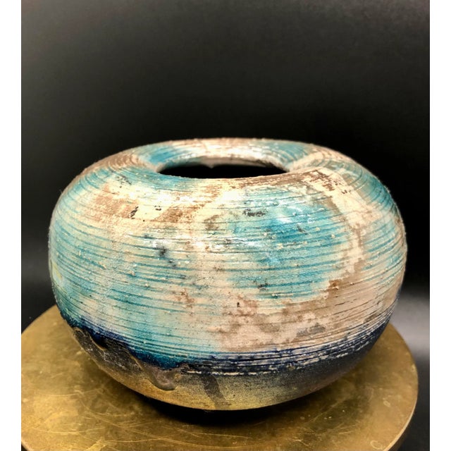 1960s Vintage 1980’s Studio Pottery Vessel Glazed Vase Drip Pot For Sale - Image 5 of 12