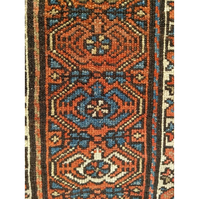 Late 19th Century Antique Persian Kurdish Area Rug, Handwoven All-Over Paisley Pattern, Rust Red & Navy, 3’ X 6’ For Sale - Image 5 of 8