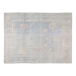 Oushak Hand Knotted Wool Rug, 8'8"x11'10" For Sale