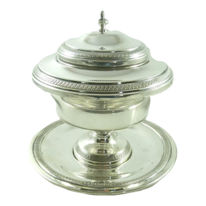 Mid 20th Century French Silver Plate Caviar Server | Glass Liner | 5 Piece Set