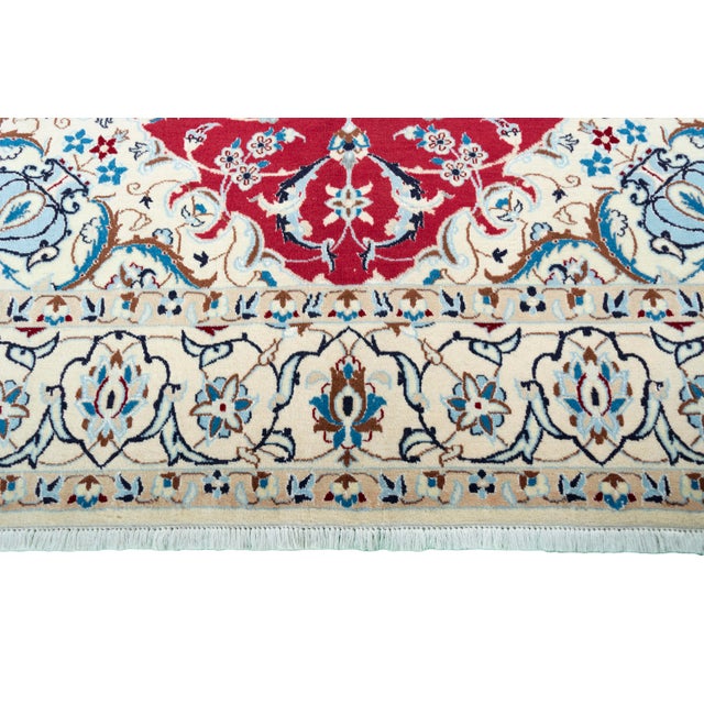 Beige Handknotted Rug with Silk For Sale - Image 8 of 13