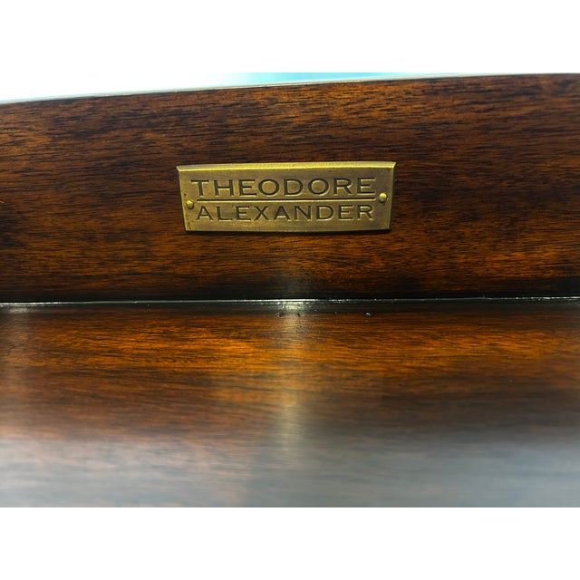 Theodore Alexander Theodore Alexander Kaye Campaign Flip-Top Desk With Leather Writing Surface For Sale - Image 4 of 15