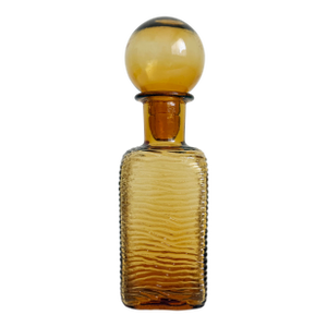 1960s Italian Empoli Amber Glass Decanter, Attributed