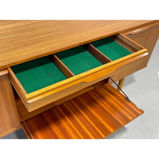 Brown Mid Century Modern Zebrawood Sideboard / Credenza | Drop Front Bar Cabinet | Vintage MCM Storage Buffet, C. 1960s For Sale - Image 8 of 14