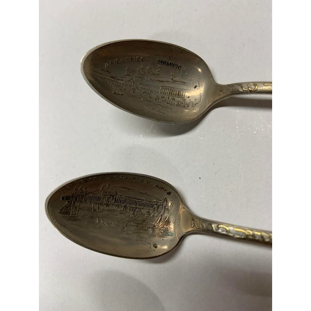 Gorgeous 1893 Columbian Exposition World's Fair Spoons, set of three. They show manufacturers and liberal arts, machinery...