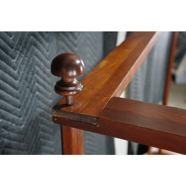 Vintage Harden Furniture Solid Cherry Colonial Pencil Post King Size Tester Bed For Sale - Image 14 of 17