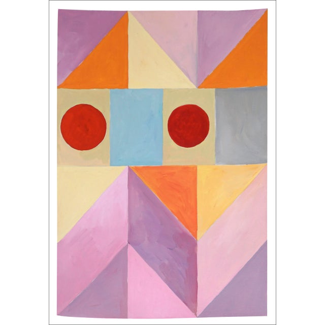 Abstract 2023 "Cool Magenta Mountain Dusk" Abstract Diptych Acrylic Painting on Watercolor Paper by Natalia Roman For Sale - Image 3 of 11