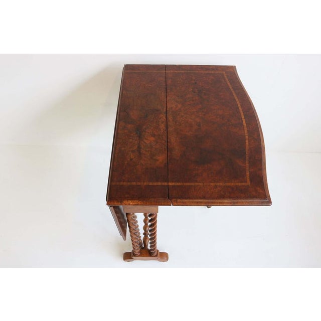 Wood Antique English Barley Twist Foldable Table, 1890 For Sale - Image 7 of 15
