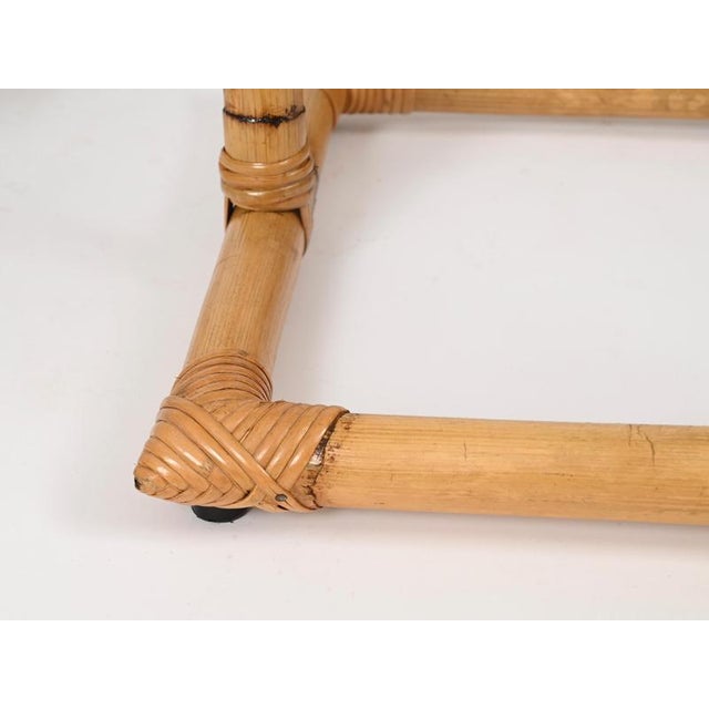 Wood Nesting Tables in Bamboo and Brass, Italy, 1970s, Set of 3 For Sale - Image 7 of 15