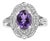 Hause of Brilliance Sterling Silver Oval Purple Amethyst and Round Diamond Accent Fashion Cocktail Ring (I-J Color, I1-I2 Clarity), Size 6 For Sale