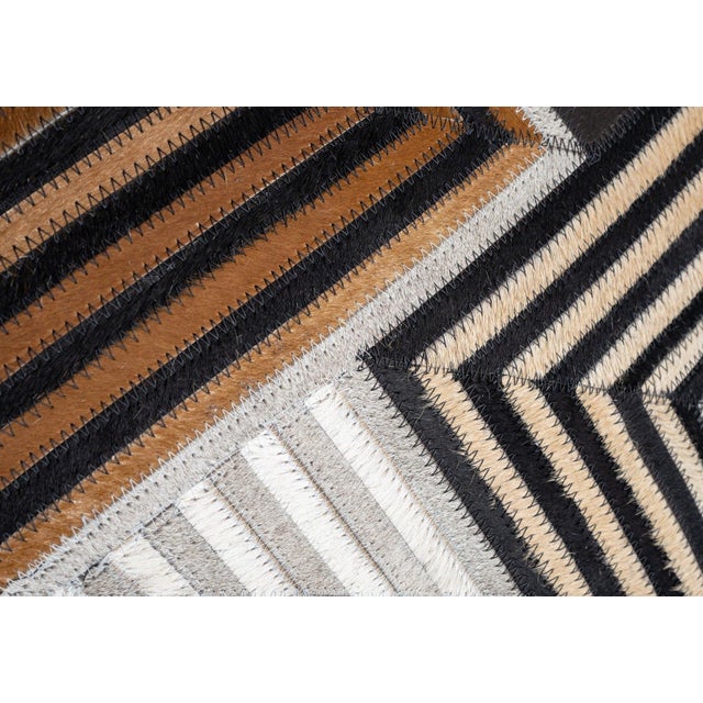 Pair of Canvello Genuine Cowhide Leather Decorative Throw Pillows With Feather Down Insert Included For Sale In San Francisco - Image 6 of 8