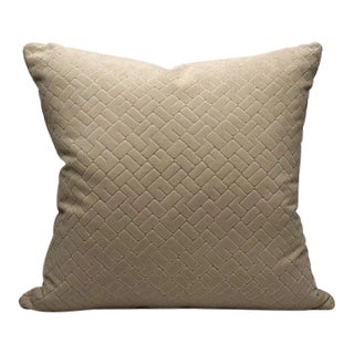 The House of Scalamandré Vallauris Velvet Pillow, Mineral For Sale