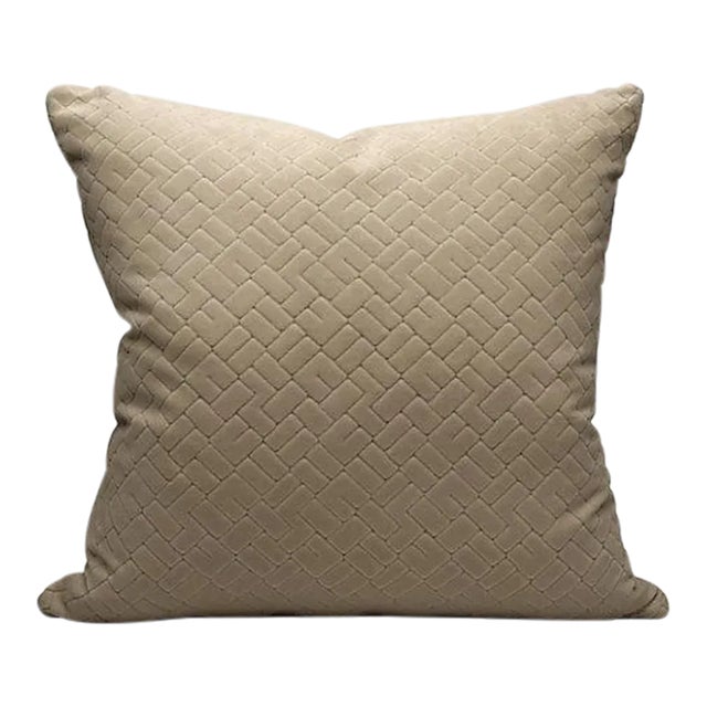 The House of Scalamandré Vallauris Velvet Pillow, Mineral For Sale