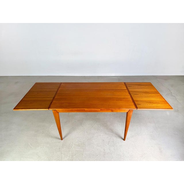 Mid-Century Extendable Teak Dining Table by Niels O. Moller for J. L. Møllers Møbelfabrik For Sale - Image 6 of 14