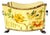 Metal Vintage Hand-Painted Bird & Floral Tole Cachepot For Sale - Image 7 of 14