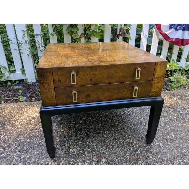 Hekman Furniture Hekman Furniture Burlwood Asian Ming Style Side End Accent Occasional Cocktail Table For Sale - Image 4 of 12