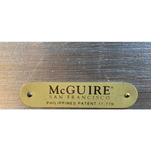 Gothic Vintage Pair of McGuire Hollywood Regency Gothic Style Bamboo Twin Headboards in Antique Silver For Sale - Image 3 of 3