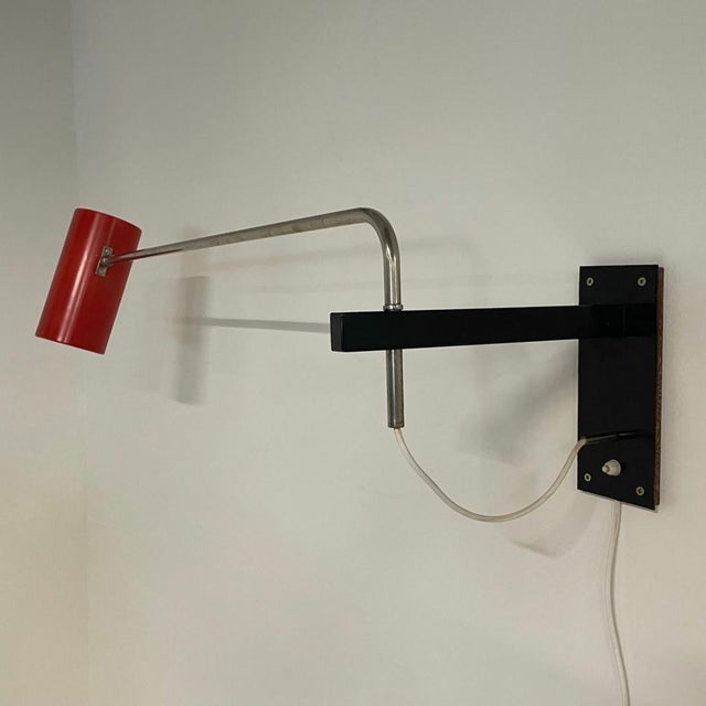 Red Model 39 Wall Lamp by Willem Hagoort for Hagoort Lamps, 1960s For Sale - Image 8 of 18