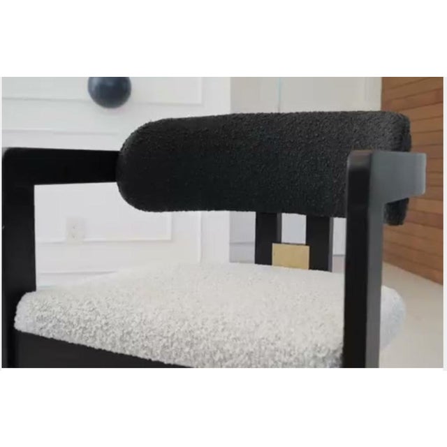 Conan Wood Dining Armchair Chair in Black and White For Sale - Image 12 of 12