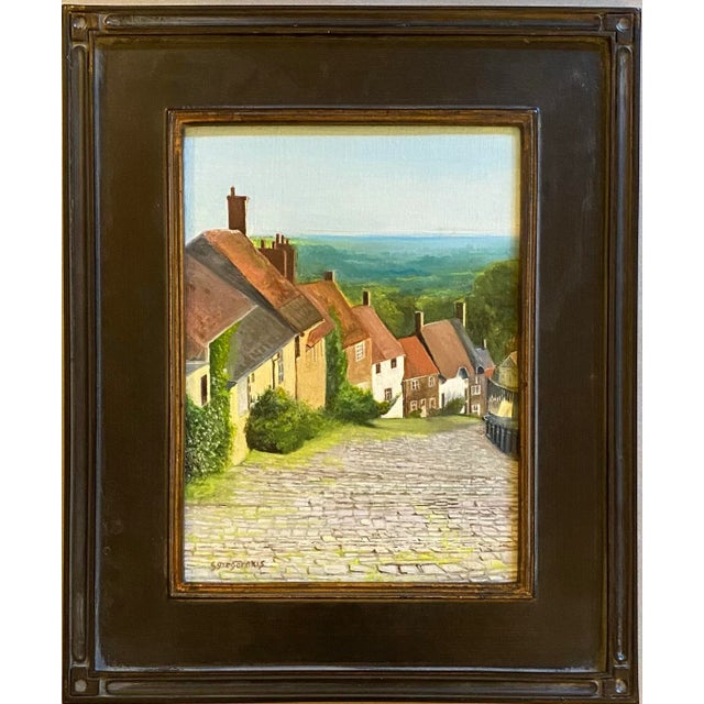 Realism Oil Painting by Satori Gregorakis Titled Gold Hill, Shaftesbury, England For Sale - Image 3 of 3