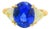 5.05 Carat Ceylon Blue Sapphire Diamond 18k Gold 3-Stone Ring, Gia Certified, Size 6.25 For Sale