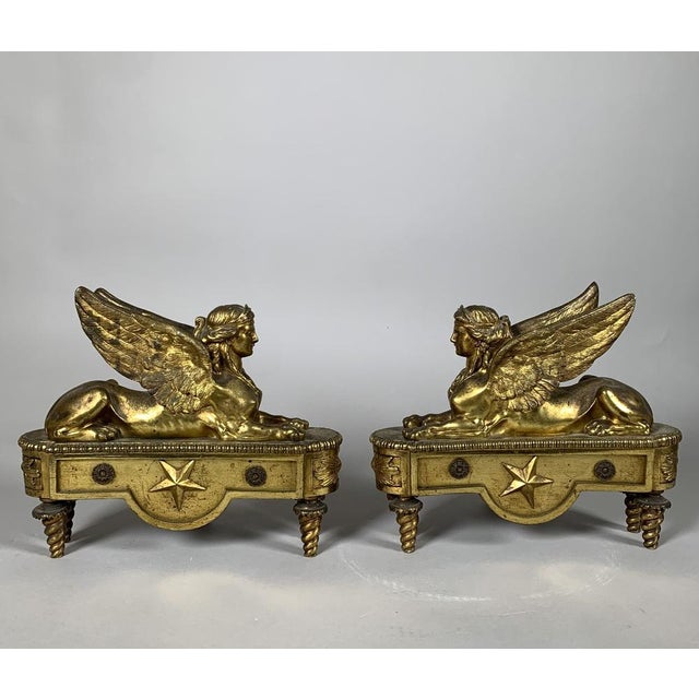 Andirons with Sphinxes from Thomire, 1790, Set of 2 For Sale - Image 10 of 10