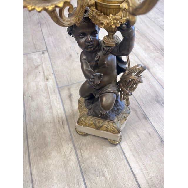 Antique French Louis XVI Style Figural Candelabra Table Lamp For Sale In Philadelphia - Image 6 of 10