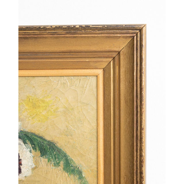 1940s France Pink Canvas Painting For Sale - Image 15 of 15