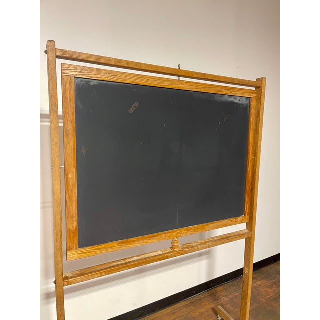 Traditional Vintage Old School House Two-Sided Standing Chalk Board For Sale - Image 3 of 7