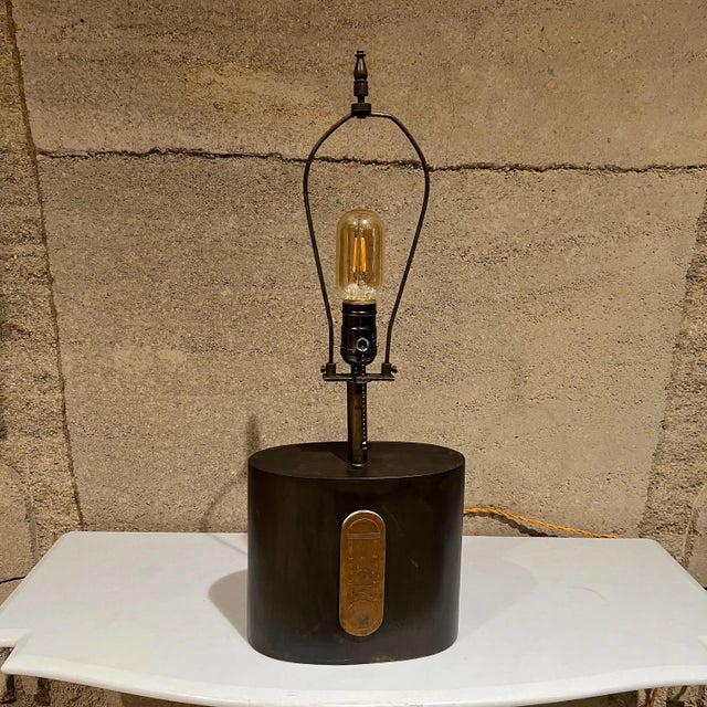 1950s Laris Refined Modern Table Lamp in Brass and Copper For Sale - Image 10 of 10